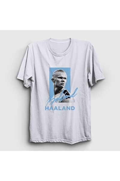 Presmono Unisex White Signature Erling Haaland V2 Football T-Shirt 615734Tt
