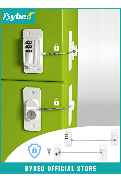 BYBEO 2-Piece Baby Safety Locks, Combination Lock and Key Lock, Kids Security...
