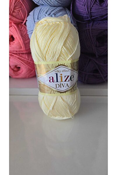 Alize Diva Silky Effect Yazlık Örgü İpi Kod:01