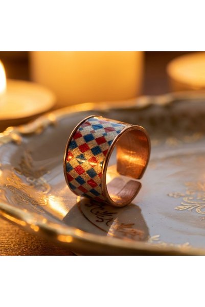 Erol Bakır New Series 1431 Bijouterie Ring 100% Handmade Copper