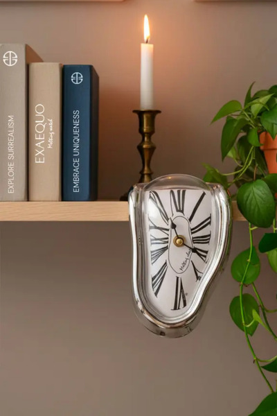 EXAEQUO Ex0012.0002 Melting Clock- Abs Gold Color Case - White Dial Masa Saati