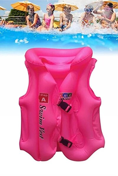 buradanaldım Pembe Çocuklar İçin ABC Desen Havuz Deniz Can Yeleği 3-7 yaş