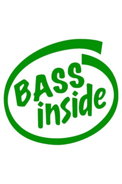 OEM Autocolant decorativ auto  "BASS INSIDE ", 10cm, Verde