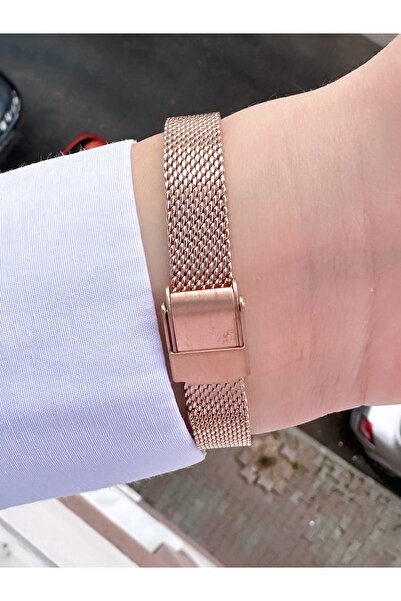 Ferrucci Kadın Rose Gold Hasır Kordon Taş Detaylı Kol Saati 2 Yıl Garantili