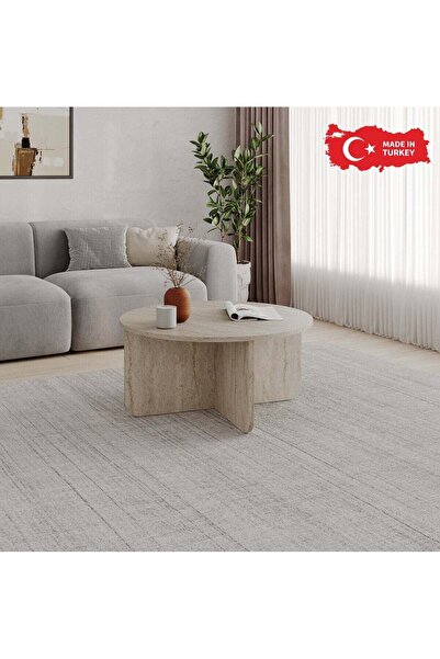 Mourah Home Hillary Modern Round Wooden Coffee Table – Minimalist Living Room...
