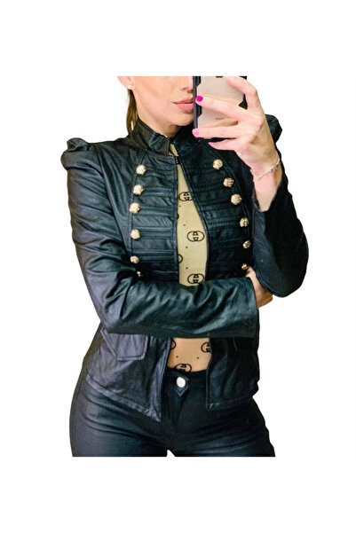 Woman's Fashion Κοντό γυναικείο μπουφάν για τον χειμώνα, μαύρο