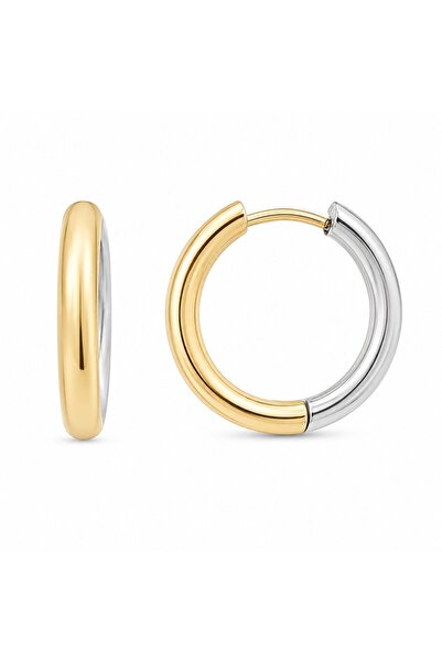 Bijuteria SORELLY Cercei creole bicolori placați cu aur de 14k