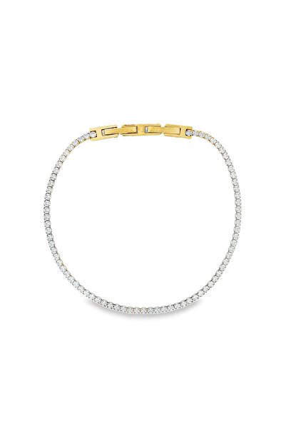 Bijuteria SORELLY Brățară tenis placată cu aur de 14k, de 2 mm
