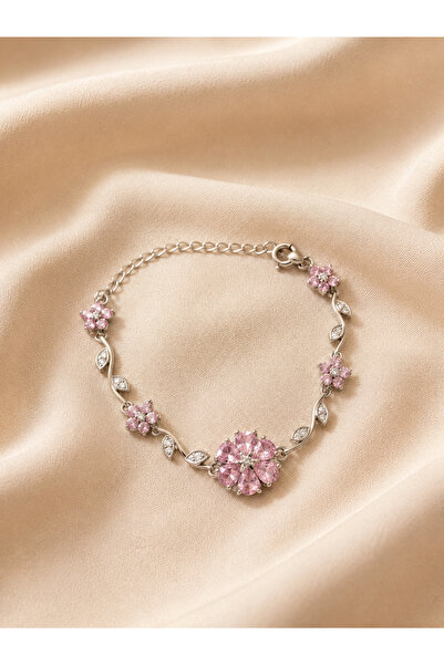 Gizemindünyası Pembe Taşlı Sakura Çiçek Bileklik