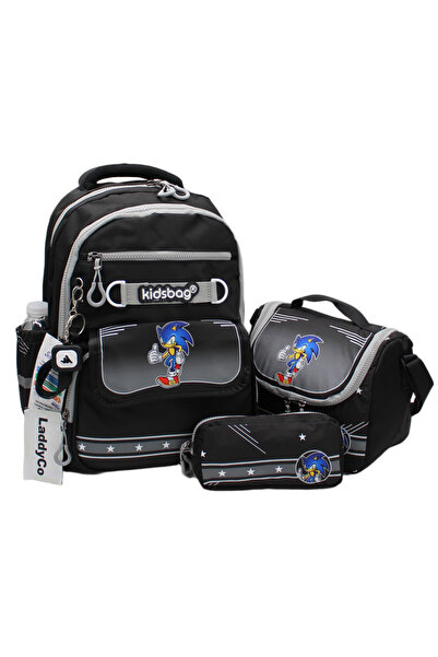 LaddyCo Boy's Primary School Bag Waterproof Fabric 3-Piece Set School Backpac...