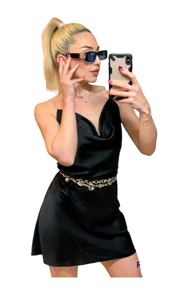 Woman's Fashion Καλοκαιρινό Μίνι Βραδινό Φόρεμα Μαύρο