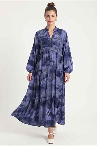 Ritnice Women's Modest New Gloria Navy Blue Purple 100% Viscose Maxi Length L...