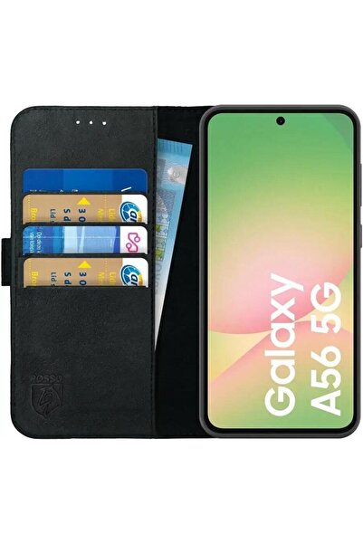 ROSSO Θήκη Samsung Galaxy A56 Deluxe Δερμάτινο Πορτοφόλι - Black