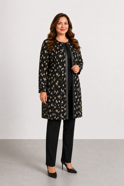 bihan store Women's Plus Size Tunic Oversized Two-Piece Set (Jacket and Blous...