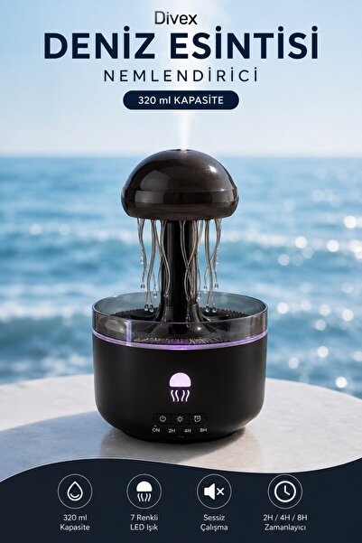 Divex Denizanası Tasarımlı Hava Nemlendirici 320 mL Kumandalı 7 Renk LED Işık...
