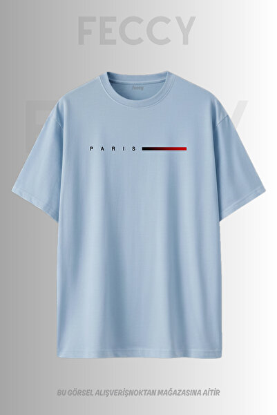 FECCY Premium Paris Printed Oversize Men's T-Shirt Cotton Oversize T-Shirt