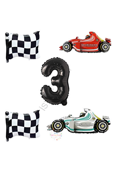 İSTOÇ PARTİ İstoç Checkered Racing Vehicles Themed Birthday Set Age-3