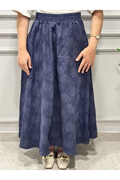 ALANURMODA 3444 تنورة ذات نمط مميز باللون النيلي