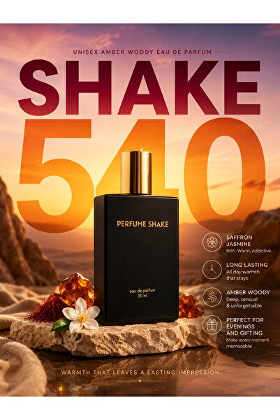PERFUME SHAKE عطر يونيسكس برائحة العنبر والخشب 50 مل، عطر الزعفران والياسمين ...