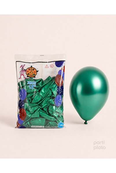 HBK Balon Metallic 12" Balloon Hbk Dark Green 100Pcs