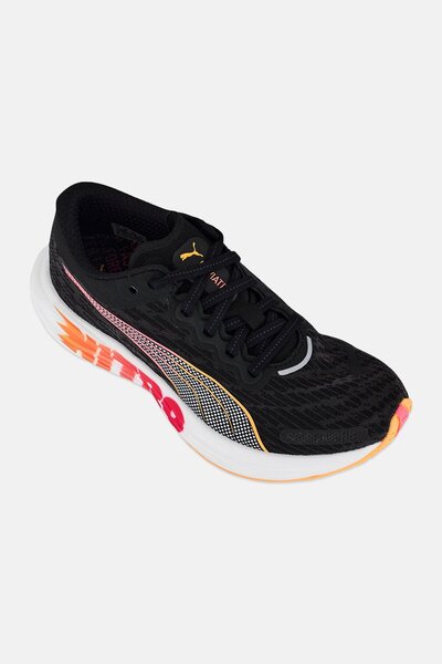 Puma Women Deviate Nitro 3 Lace Up Running Shoes, Black