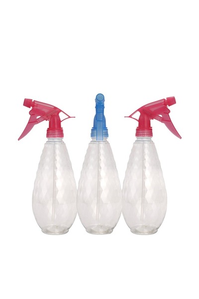 Lawazim 3-Piece Transparent Spray Bottle Set, 500ml Plastic Bottles for Home ...