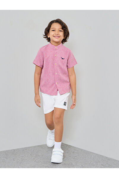 Styli Boys Embroidered Detail Shirt and Shorts Set