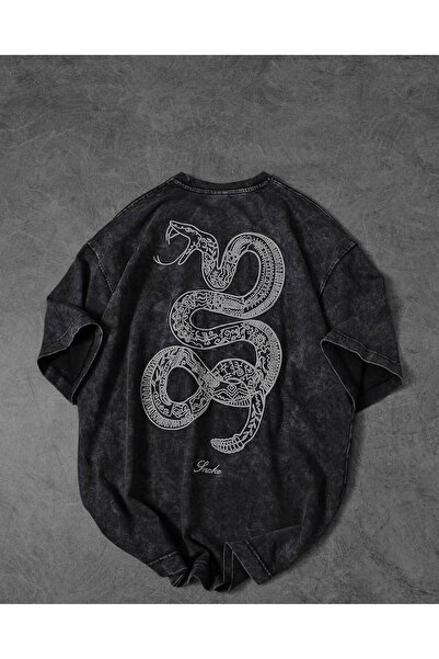 JANTIL MODA Retro Washed Cotton Unisex Oversize Comfortable Fit T-Shirt 🌑