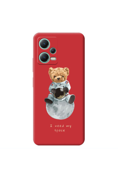 Other Xiaomi Redmi Note 12 Pro 5G Bear in space Red Colored Silicone TPU Θήκη