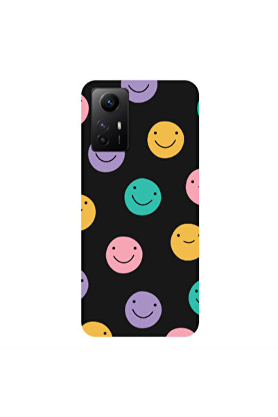 Other Xiaomi Redmi Note 12s Colorful smiles Black Colored Silicone TPU Θήκη