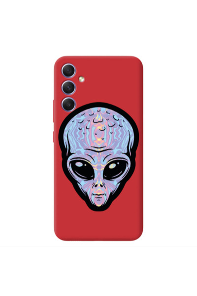 Other Samsung A34 Alien Red Colored Silicone TPU Θήκη