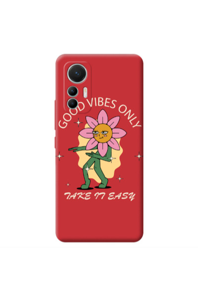 Other Xiaomi Mi 12 Lite Good Vibes Only Red Colored Silicone TPU Θήκη