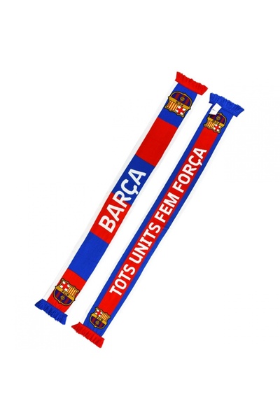 FC BARCELONA Eșarfă Double Knitted, 100% acril, 140x20 cm, model oficial.