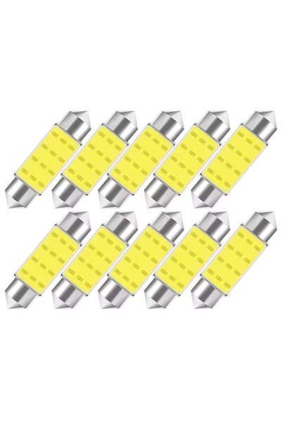 OEM Σωληνωτός LED λαμπτήρας 39mm με 12 COB LED Super Bright 6500Κ 10 τμχ