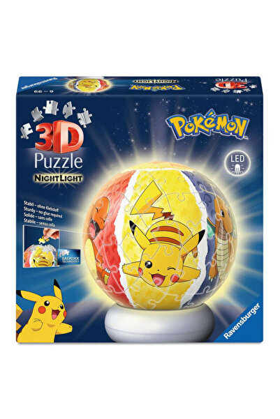 RAVENSBURGER Puzzle 72 buc - puzzle glob 3D iluminat - lumină de noapte Pokém...
