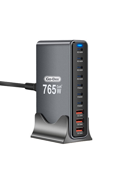 Go-Des Go Des GD-B963 GaN Teknolojili 10 Portlu Masaüstü Çoklu Şarj İstasyonu...