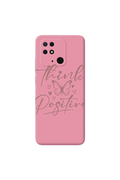 Other Xiaomi Redmi 10C Think Positive Pink Colored Silicone TPU Θήκη