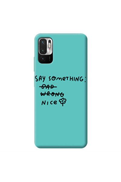 Other Xiaomi Redmi Note 10 Pro 5G Say Something Turquoise Colored Silicone TP...