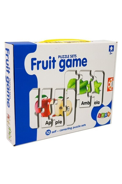 LeanToys Puzzle educativ Fructe 10 tipuri, 33 piese