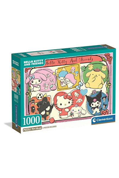 CLEMENTONI Puzzle compact Hello Kitty Prietenii pentru totdeauna 1000 de piese