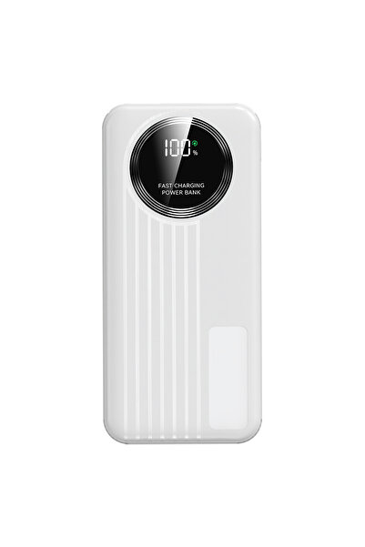 S-LINK IP-G220 20000mAh PD20W+QC3.0 Dahili Kablolu Beyaz LCD Taşınabilir Pil ...