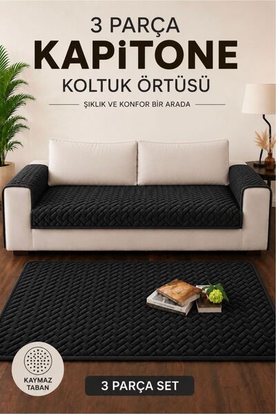 vivamia 7 Piece Non-Slip Base Quilted Seat Cover Set Sofa Bed Sofa Set
