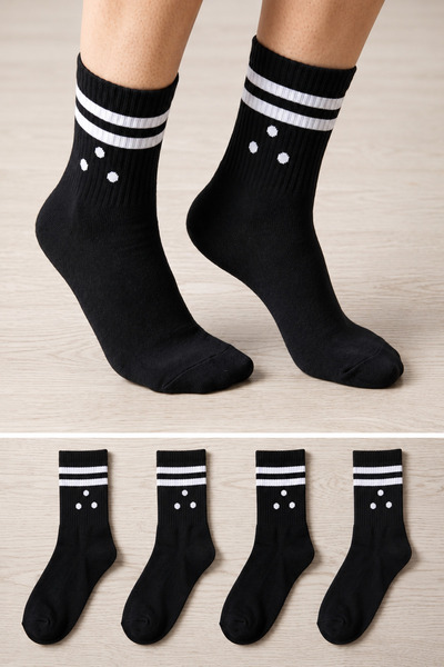 Ducks Socks Ženske pamučne bešavne čarape, 4 komada, duge čarape, studentske ...