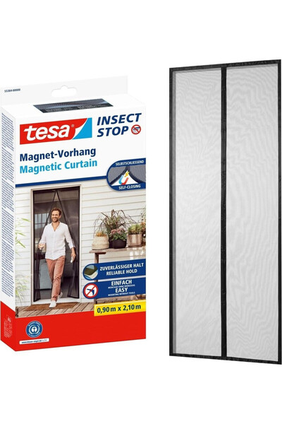 Tesa Perdea magnetică anti insecte, antracit, 0.9m x 2.1m - 55384