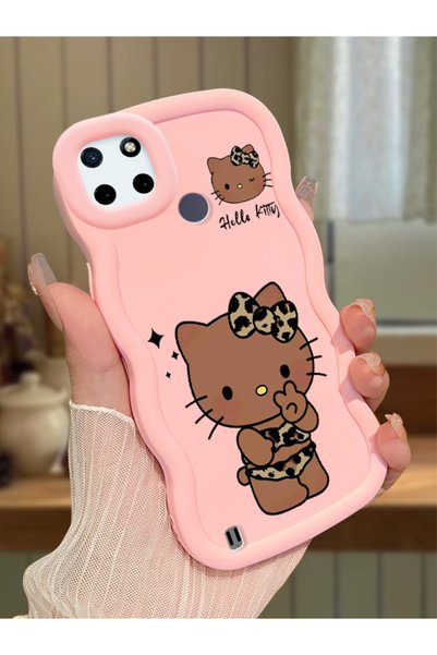 Hontinga Realme C25Y Compatible Case Camera Protector Pink Silicone Couple Ph...