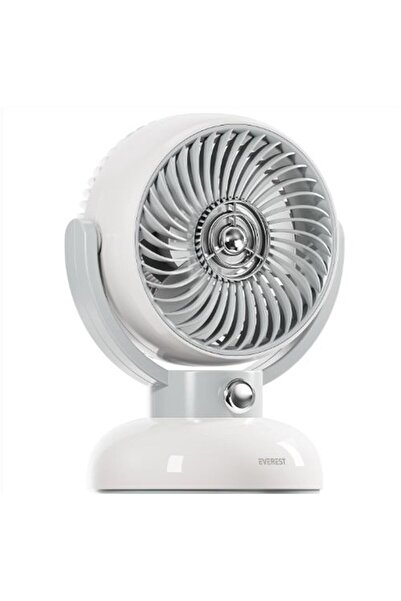 Genel Markalar EFN12 Krem 1200mAh 3 Hız Kademe Led Işıklı Retro Masaüstü Usb Fan