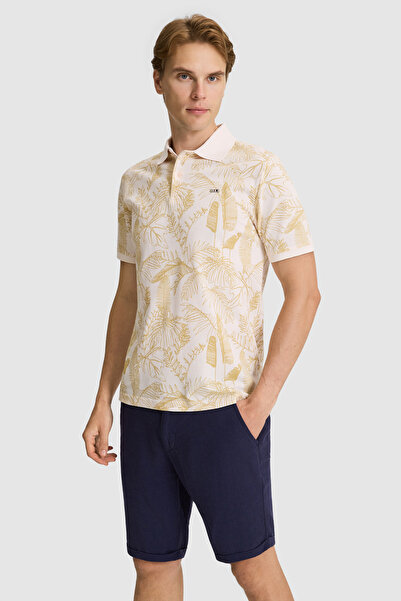 U.S. Polo Assn. Men's Cream Regular Fit Polo Neck T-Shirt 50326936-Vr071