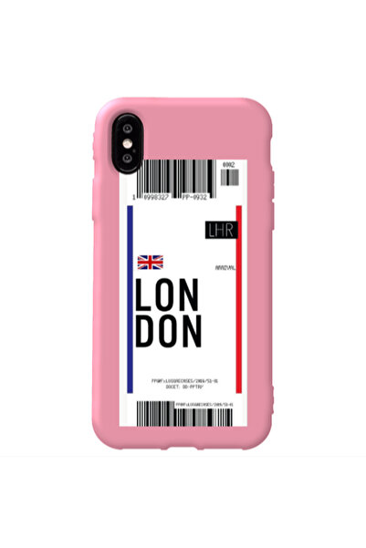Other Apple iPhone Xs London Arrival Pink Colored Silicone TPU Θήκη