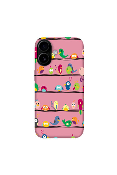 Other Apple Iphone 16 plus birds Pink Colored Silicone TPU Θήκη