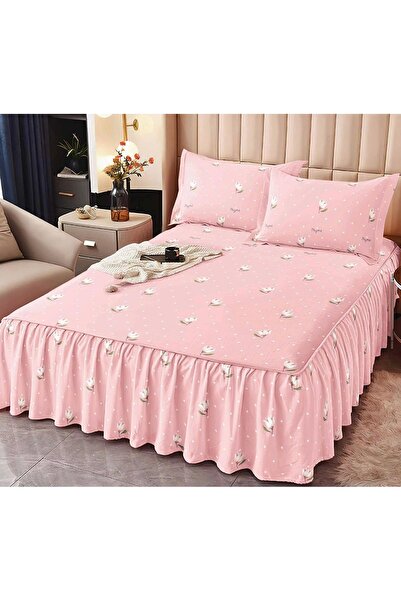 Truva Home Lenjerie Finet Pucioasa | 3 Piese cu Cearceaf cu Elastic și Volane...
